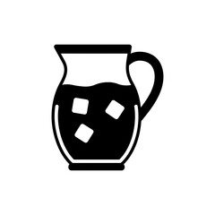 Ice filled jug with cold water for refreshing drink