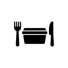 Fork and Knife Beside Prepped Meal Box Ready to Eat