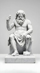 Studio Hephaestus sculpture, hammer, grey backdrop