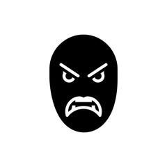 Wrathful Face with Tight Lips Angry Expression Icon