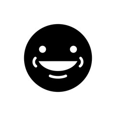 Fototapeta premium Wide smile face with dimples icon for happy emotional expression