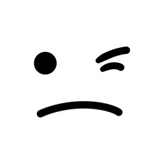 Obraz premium Person with smug face and one eye winking in a flirtatious gesture