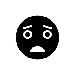 Scared face with raised eyebrows expressing anxiety and worry