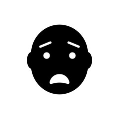 Scared face with squint eyes and open mouth showing shock