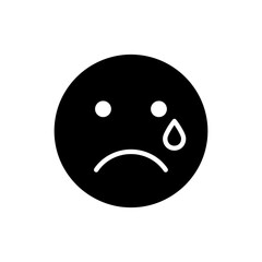 Sad Face with Single Tear Drop Showing Deep Sadness