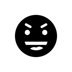 Fototapeta premium Sarcastic laugh with tilted jaw showing mocking humor and irony