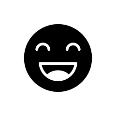 Obraz premium Laughing face with eyes shut and open mouth expressing pure joy