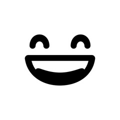 Obraz premium Happy character face with big teeth showing a wide toothy grin