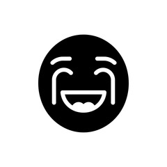 Face Laughing with Tears Flying Expressing Joyful Emotion