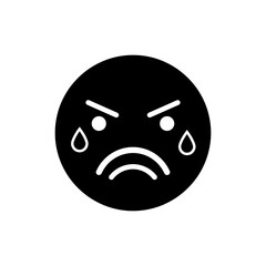 Face frowning while sweating worried stressed expression