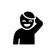 Person Embarrassed Laugh with Hand Behind Head Gesture