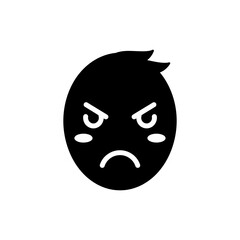 Fototapeta premium Angry face showing boiling expression with red flushed cheeks