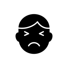 Angry pout with eyes squeezed showing strong irritation