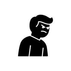 Annoyed glare with head tilted showing irritation and displeasure