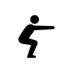 Deep squat hold with arms stretched for core stability and leg power