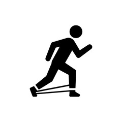 Person Doing Knee Drive With Resistance Band Exercise