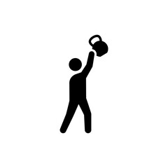 Fototapeta premium Athletic person performing one arm kettlebell snatch strength training