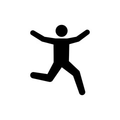 Person performing arms straight jump landing dynamic exercise