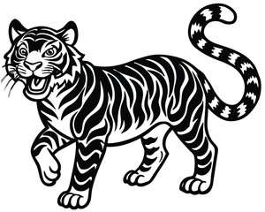 Fototapeta premium Tiger Clipart Silhouette Vector Design