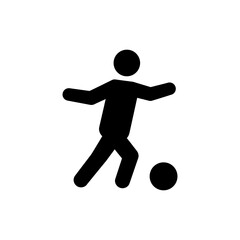Active character kicking a soccer ball outdoors