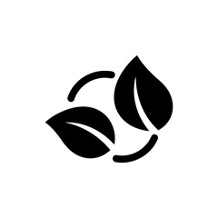 Two Leaves Forming a Recycling Shape Representing Eco Friendly Cycle