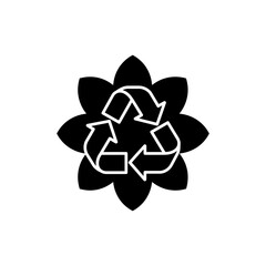 Recycle Symbol Formed by Circular Flower Petals