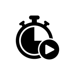 Stopwatch with play icon representing time tracking and action