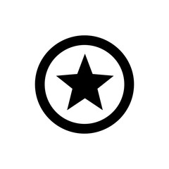 Simple star enclosed within a circle as a rating or badge icon