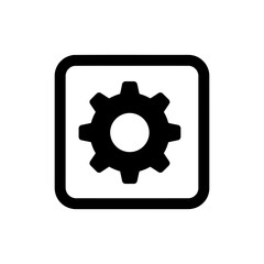 Settings Cogwheel Placed Inside a Box Icon