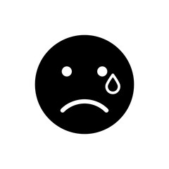 Sad face icon with a visible teardrop