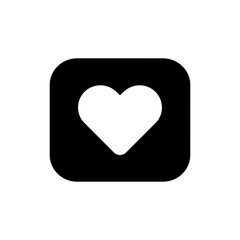 Social media like button with heart shape icon