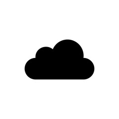 Cloud icon with fluffy curved top and flat base vector