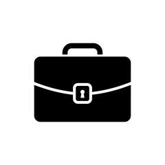 Briefcase Icon with Lock and Handle Secure Business Case