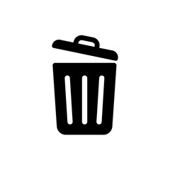 Trash bin icon with lid off for waste disposal