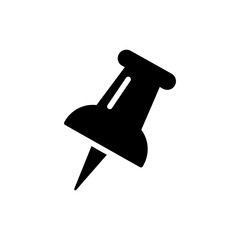 Thumbtack Vertical Orientation Icon Representing Pin and Location Marker