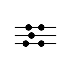 Sliders with Varying Knob Positions Icon for Multi Control Settings