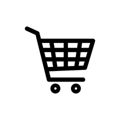 Shopping Cart with Two Wheels Icon for Online and Retail Shopping