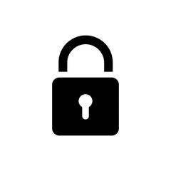 Lock Icon with Open Bottom Representing Unlocked Security and Access