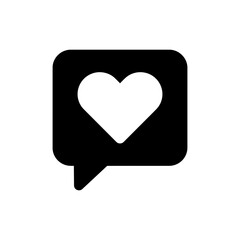 Heart Inside Message Bubble Icon Representing Love and Communication