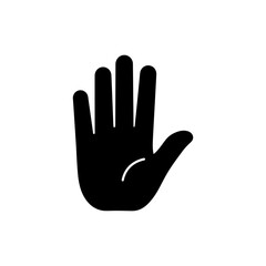 Hand Icon Showing Palm Representing Stop or Halt Gesture