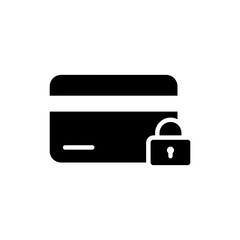 Credit card with lock overlay secure payment icon