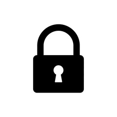 Closed Lock with Shackle Icon Representing Security and Protection