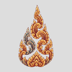 Khmer art, Fire, vector