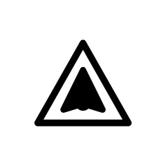 Triangular Arrowhead Warning Icon for Direction and Alert Safety