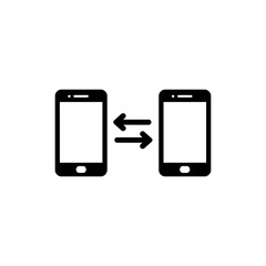 Fast transfer icon showing digital money exchange between phones
