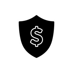 Dollar Icon Under Shield Representing Financial Security Protection