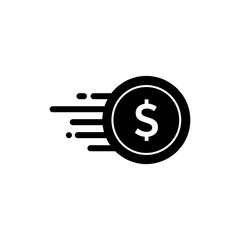 Dollar Coin in Motion Icon Representing Currency Movement