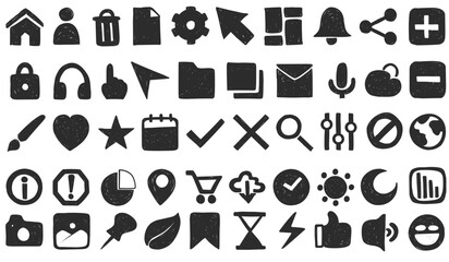 Hand Drawn Sketch Web Icons  Vector Set – Doodle Style UI Symbols for App and Website Design
