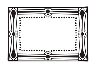 Simple dotted line border with corner accents.

