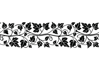 Organic leaf and vine continuous border.

